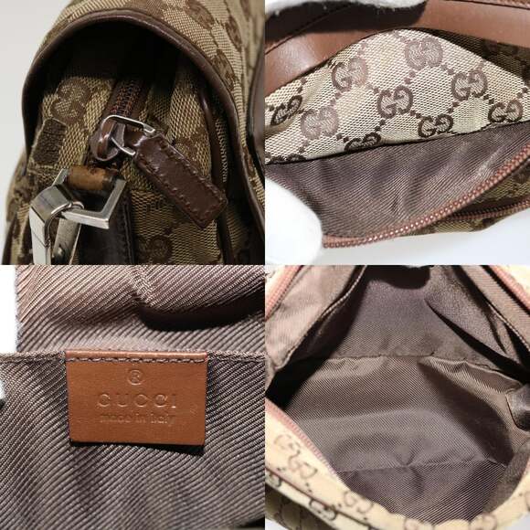 GUCCI GG Canvas Shoulder Bag Beige - Picture 12 of 13